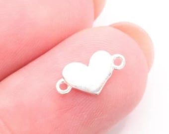 Heart Blank Connector 925 Sterling plated 18k Gold Permanent Jewelry Heart Blank Stamping Initial DIY Jewelry [ 616 ]
