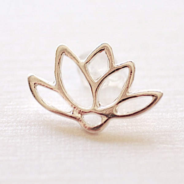 2pcs 925 Sterling Silver Lotus Connector Charm- 925 Sterling Silver Flower Lotus, Yoga Lotus, Silver Lotus Charm, Ohm Om, Flower, 256