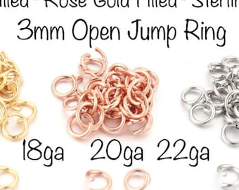 25 Pcs 14k Gold Filled Open Jump Rings: 3mm Jewelry Findings