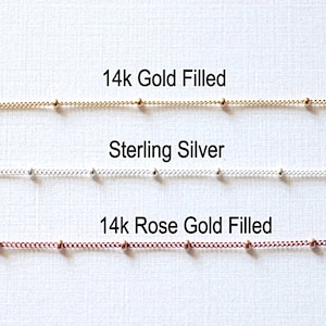 Pay by Foot 14K Gold Filled, 14k Rose Gold Filled oder Sterling Silber Satelliten Panzer Kugel PerlenKette, Großhandel SatellitenKette Gold Filled