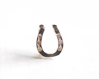 Sterling Silver Horseshoe Connector Charm- 925 Silver Horseshoe Spacer Link Pendant, Small Horseshoe Charm, Horseshoe Beads, Horse shoe, 265