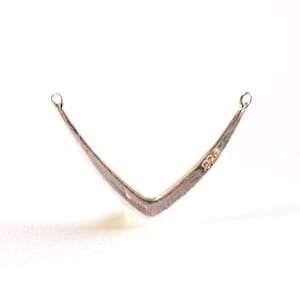 Sterling Silver V Shaped Pendant- 925 Sterling Silver Arrow Arrowhead Charm, Silver V Shaped Connector Charm, Triangle Connector Link, 319
