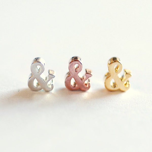 Sterling Silver Ampersand Bead- 925 Ampersand Connector Charm, Small Ampersand Initial Charm Pendant, Ampersand Alphabet, 310