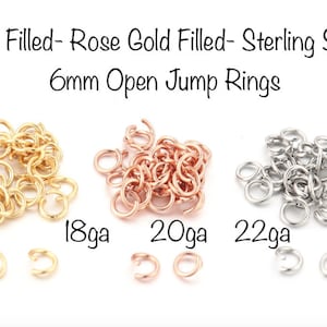 25 PIECES 14k Gold Filled OPEN Click and Lock Jump Rings 6mm 22gauge 20gauge 18gauge Open Jump Rings O Ring Jewelry Findings Links