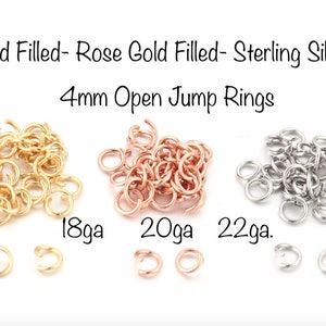 25 PIECES 14k Gold Filled OPEN Click and Lock Jump Rings 4mm 22gauge 20gauge 18gauge Open Jump Rings O Ring Jewelry Findings Links
