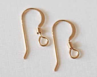 14/20 Gold-Filled  Ear Wire Flat with Coil 18.7mm x 13.0mm Wholesale Gold Filled Findings