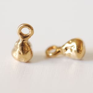 2pcs Vermeil Gold Bead- Gold Vermeil Beads, Vermeil Gold Spacers Nugget Beads, Vermeil Gold Beads, Vermeil Gold Charms Wholesale, 229