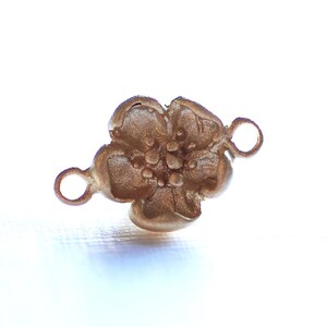 Matte Vermeil Gold Hawaiian Plumeria Flower Connector- 18k gold plated over sterling silver, Gold Flower Connector, Daisy, Calla Lilly, 118
