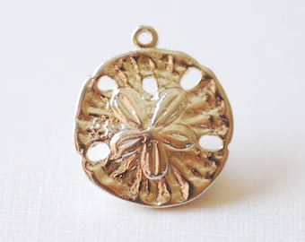 Sterling Silver Sand Dollar Charm Pendant- 925 Silver Sand Dollar, Silver Sea Shell Charm Pendant, Clam, Silver Starfish Charm, 212
