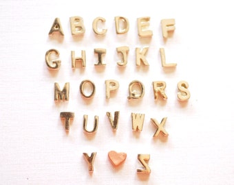 Sterling Silver Letter Pendant Charm Beads- 925 Silver Letter Alphabet Beads, Uppercase, Letter Initial Charm, Personalize Necklace