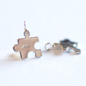 Sterling Silver Puzzle Piece Charm- 925 Sterling Silver Autism Puzzle Charm Pendant, Small Puzzle Pieces, Gold Puzzle Piece Charm, Beads,329