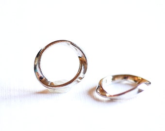 2pcs Sterling Silver Wavy Round Open Circle Connector Ring- 925 Sterling Silver Round Open Ring, Silver Karma Ring, Wavy Twist Circle, 282