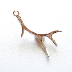 Sterling Silver Deer Antler Charm Pendant 925 Sterling Silver Antler, Silver Antlers, hunting charm, Nature Charm, Hunting Charm, 248 image 1