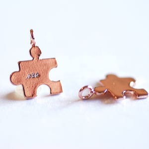 Charm pièce de puzzle en or rose - breloque de sensibilisation à l&#39;autisme, pièces de puzzle, breloque pièce de puzzle en or, perles de puzzle, breloque de puzzle, 329