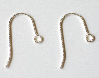 1 pair Sterling Silver Ear Wire Sparkle French Hooks, Sterling Silver Faceted  Ear Wires, Sterling Silver Earrings, DIY Jewelry Findings