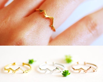 Mountain Ring - Adjustable Ring - Hiking Ring - Adjustable Ring - Dainty Ring - Travel - Nature Ring - Outdoor - Mountains are Calling Ring