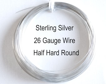Sterling Silver Wire, 26 Gauge, Half Hard - Pay by Foot