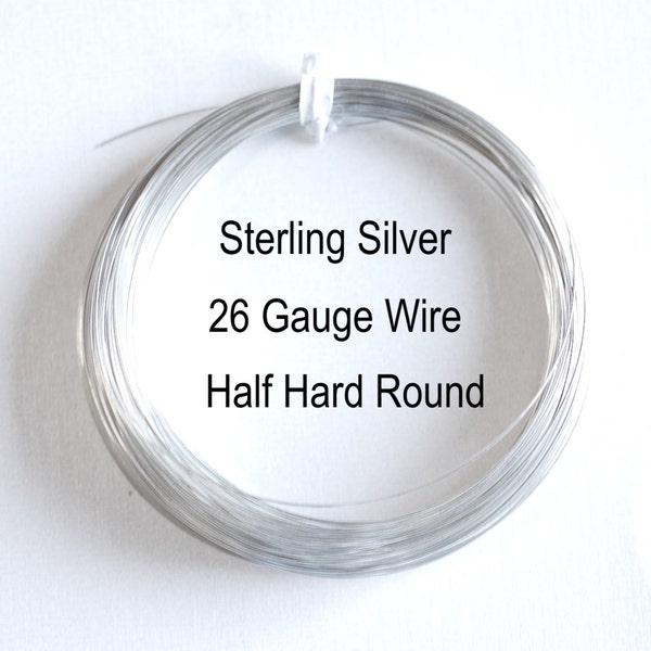 Pay by Foot, Sterling Silver Wire 26 Gauge Silver Wire, 26 Gauge Wire, Half Hard Wire, Jewelry Wire, Earring Wire, Necklace Wire, 26 ga wire