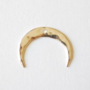 Sterling Silver Hammered Crescent Moon Charm Pendant- 925 Sterling ...