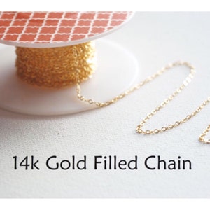 14k Gold Filled Flat Cable Chain, 1.3mm Width - Pay Per Foot