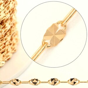 2.5mm x 4mm Square Textured Paperclip Chain, 14/20 Gold-Filled, Wholesale, Pay Per Foot, Permanent Jewelry Making Chain [ DAP-12-GF ]