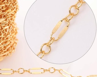 14/20 GF 2.5mm Long and Short Dapped Sequin Chain, 14k Gold Filled Sequin Chain, razor blade chain, 14k gf choker chain, chain by foot