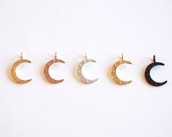 Rectangle Earring Charms 2 Pcs Rose Gold Plated Moon Phase Bar Charms RSGLD-315 2 Hole Hammared Moon Phase 6x40mm Moon Pendant Necklace