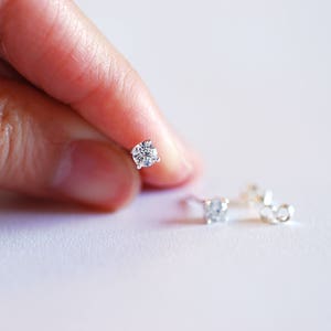 925 Sterling Silver CZ Earrings, Gold, Rose Gold, cz earrings, cz studs, cz silver stud earrings, solitaire studs, solitaire earrings, Studs image 9