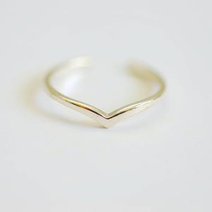 Chevron Ring in Gold Silver Rose Gold, Stackable Chevron Rings, V-Ring, Thin Chevron Ring, Minimalist Ring, Triangle Ring, Adjustable Ring image 7