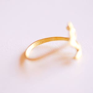 Shiny Pink Rose Gold Leaf Branch Ring, Leaf Ring, Layering Ring, Vine Ring, Laurel Ring, Nature Jewelry, twig ring, branch ring, tree ring, image 3