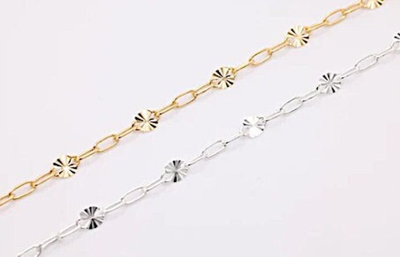 Sterling Silver Starburst Chain Necklace 2.5mm Width - Made in the USA Sterling Silver Starburst Chain Necklace 2.5mm Width - Made in the USA