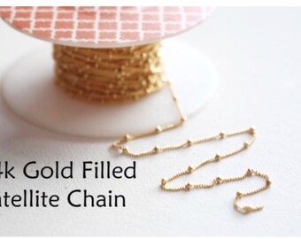 6ft 14k Gold Filled Satellite Chain- Beaded Chain, Gold Filled Chain, Fancy Chain, 2mm Beaded Chain, 1.8mm Beaded Chain, Dew Drops Chain