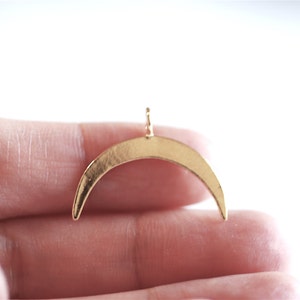Sterling zilveren Crescent Moon charme hanger-925 Sterling zilveren maan charme, zilveren halve maan charme, zilveren dubbele hoorn hangertje, 298 afbeelding 3