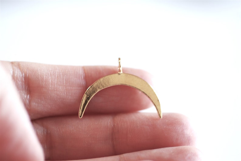Sterling zilveren Crescent Moon charme hanger-925 Sterling zilveren maan charme, zilveren halve maan charme, zilveren dubbele hoorn hangertje, 298 afbeelding 3