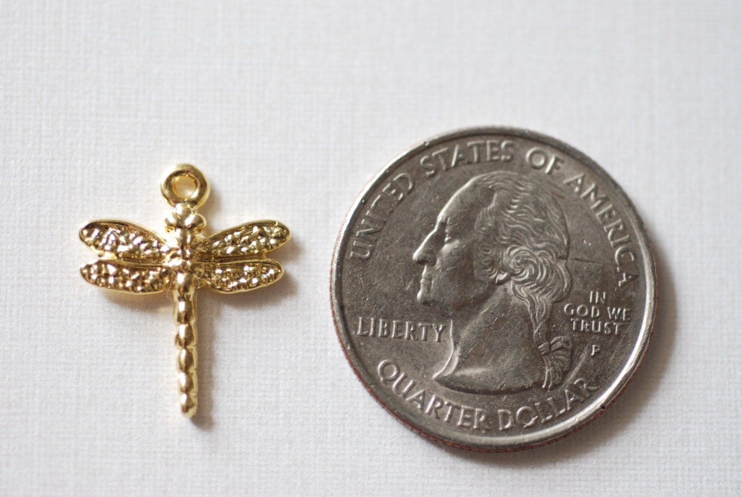 Vermeil Gold Dragonfly Charm 18k Gold Plated Over Sterling - Etsy