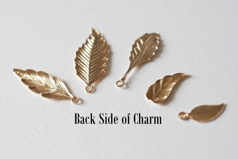 14k Gold Filled LEAF Pendants Charms Blanks Drops Dangles Etsy