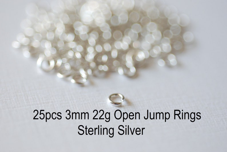25 pcs Sterling Silver 3mm Open Jump Rings 22 gauge, Wholesale Sterling Silver Findings image 1