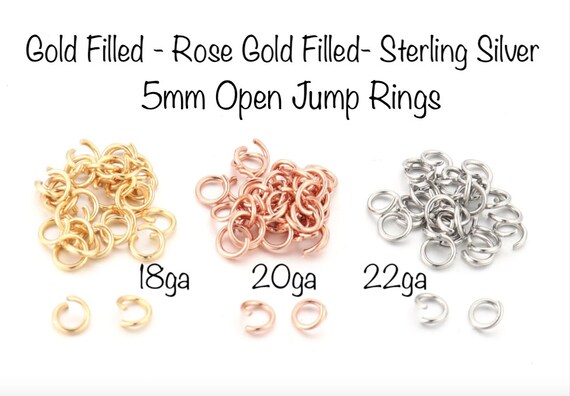 14K Gold Filled 5mm Open Jump Rings 22 Gauge 50pc