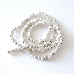 25 pcs, Sterling Silver Beads Spacer Beads Bulk, Hammered Faceted, 3mm, Gold Filled Beads Spacer, Wholesale Beads, 57