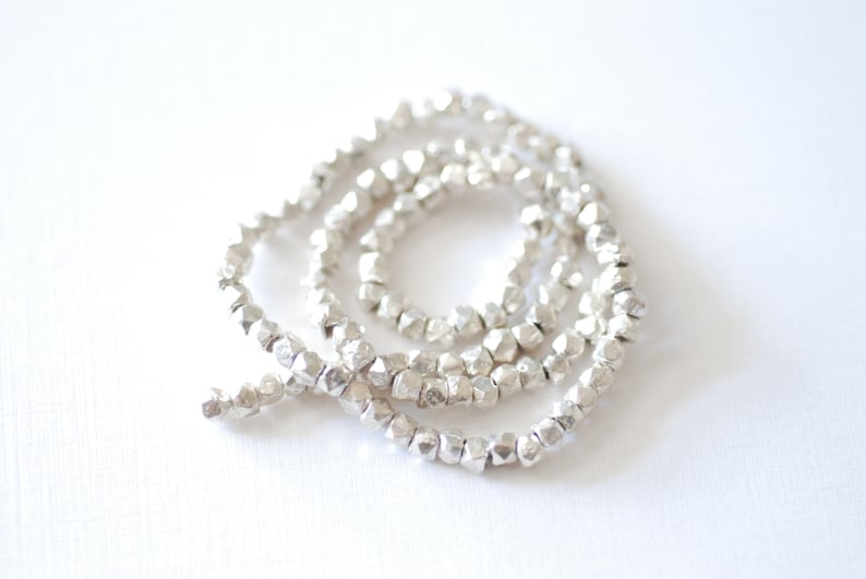 25 Pcs Sterling Silver Beads Spacer Beads Bulk Hammered Etsy