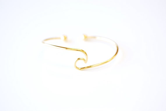 Wave Bracelet - Wave Bangle - 925 Sterling Silver or 18k