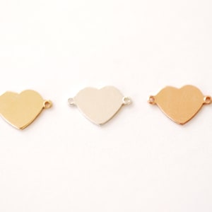 10mm Small Heart Blank Connector Link Charm l Gold Filled 925 Sterling silver or Rose Gold Filled Permanent Jewelry Wholesale [GFCH2] 45-47