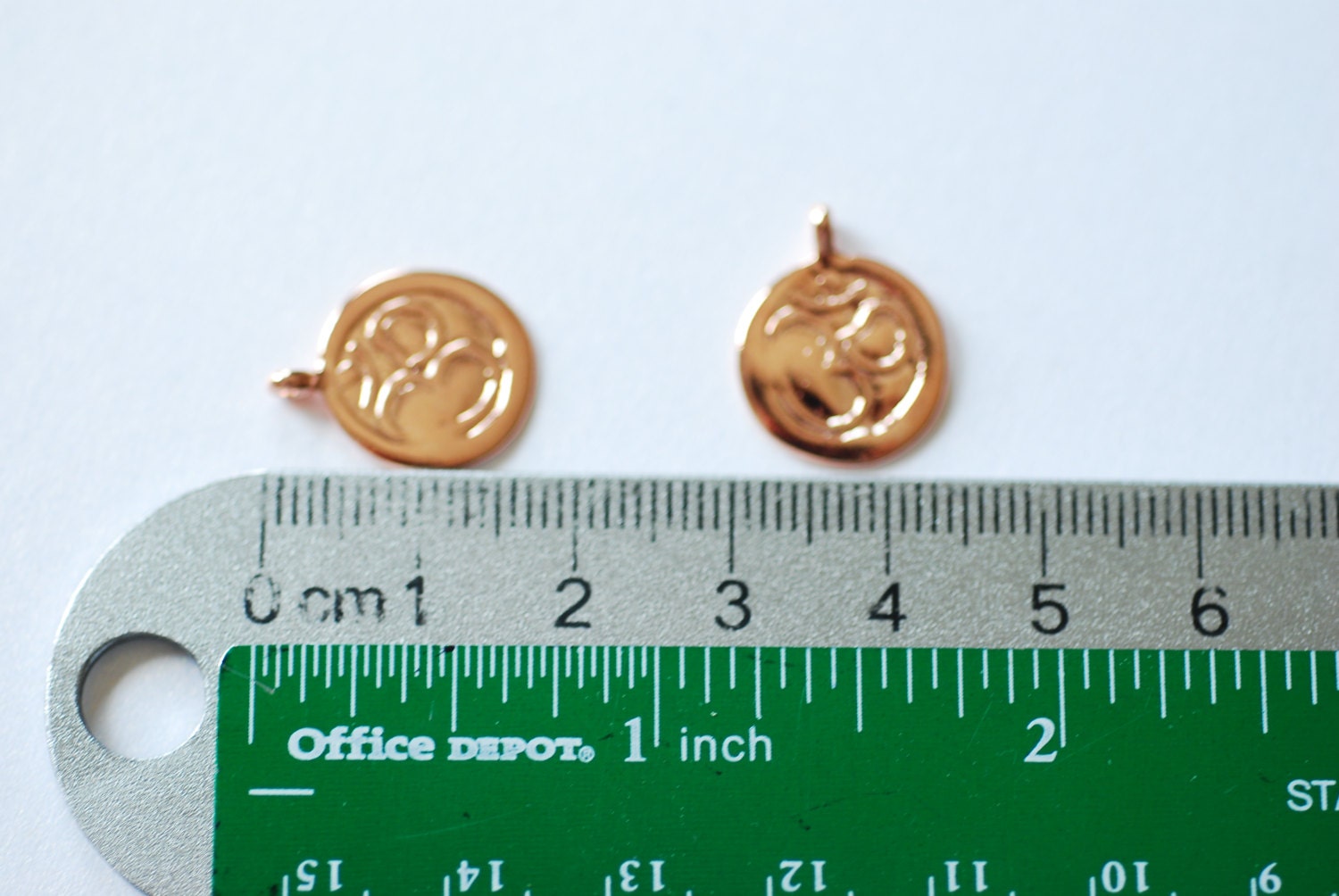 Vermeil Rose Gold Round Ohm Sanskrit Disc 18k Gold Plated Etsy