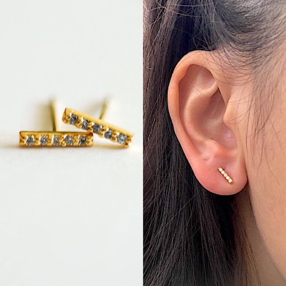 Cz bar earrings deals