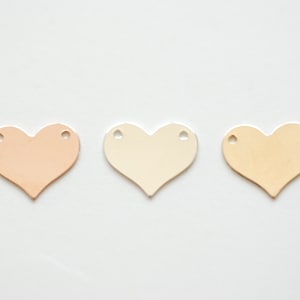 Leere Herz Stanzform Verbinder Anhänger - 14k gold filled, 14k rosé gold filled oder Sterling Silber 24 Gauge, personalisierte Herzrohlinge, E137