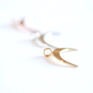 Sterling zilveren Crescent Moon charme hanger-925 Sterling zilveren maan charme, zilveren halve maan charme, zilveren dubbele hoorn hangertje, 298 afbeelding 2