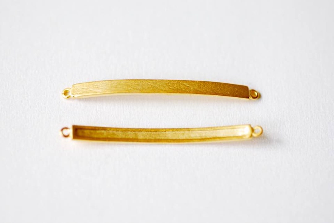 Matte Vermeil Gold Curved Bracelet Bar Connector Charm 18k Gold Plated Over  Sterling Silver Bracelet Plate, Gold Bracelet Bar Blanks Plate - Etsy