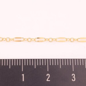 14/20 GF 2.5mm Long and Short Dapped Sequin Chain, 14k Gold Filled Sequin Chain, razor blade chain, 14k gf choker chain, chain by foot image 6