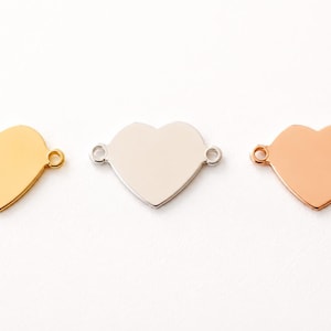 10mm Small Heart Blank Connector Link Charm l Gold Filled 925 Sterling silver or Rose Gold Filled Permanent Jewelry Wholesale [GFCH2] 45-47 image 2