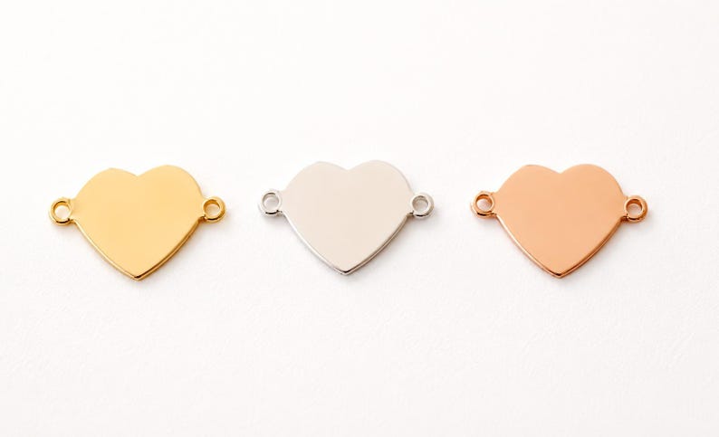 10mm Small Heart Blank Connector Link Charm l Gold Filled 925 Sterling silver or Rose Gold Filled Permanent Jewelry Wholesale [GFCH2] 45-47 image 2